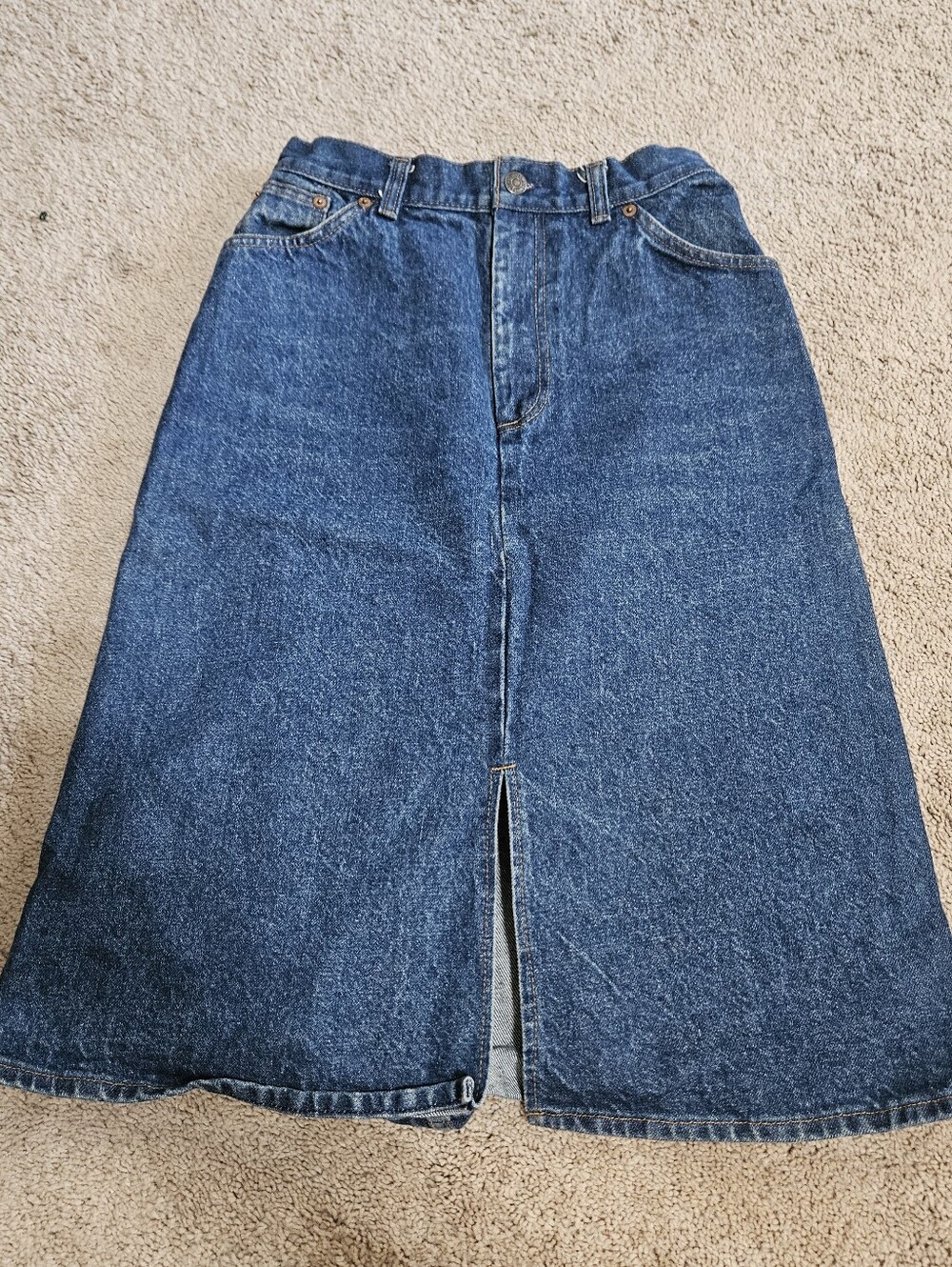 Levi's Vinatge Orange Tab Slit Jean Skirt